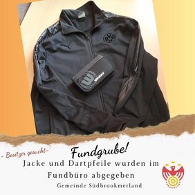 Jacke und Dartpfeile wurden im Fundbüro abgegeben