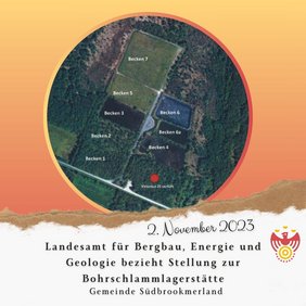 Bohrschlammlagerstätte aus der Vogelperspektive