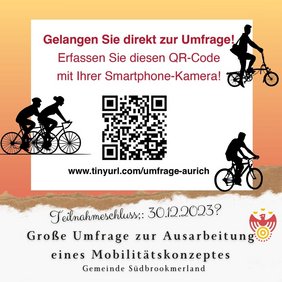 Ein QR-Code für die Umfrage zur Ausarbeitung eines Mobilitätskonzeptes