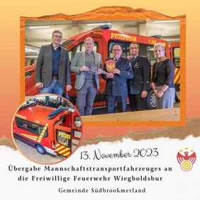 Übergabe Mannschaftstransportfahrzeuges an die Freiwillige Feuerwehr Wiegboldsbur
