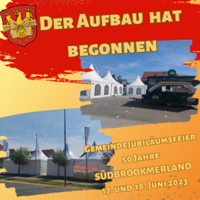 Aufbau zur Gemeindejubiläumsfeier